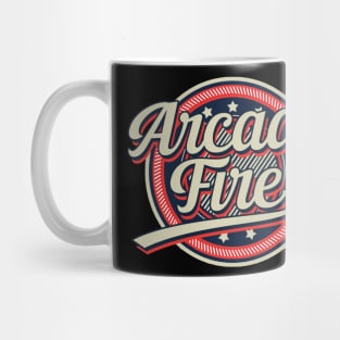 Graphic Aesthetic Arcade Proud Name Circle Vintage Art Mug